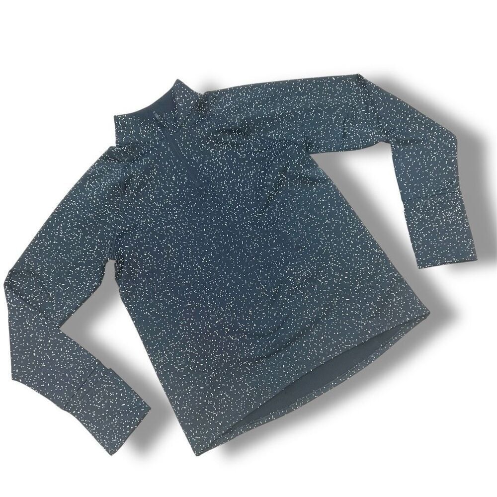 Athleta Whistler Half Zip Quick Dry Fitted Pullover, Black & Spots Women’s Small - Picture 1 of 13